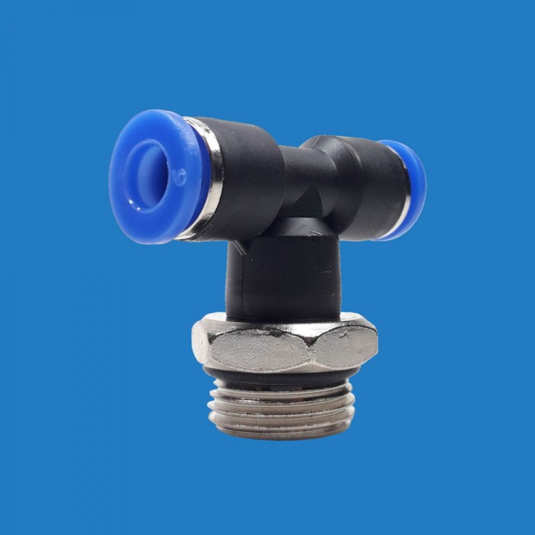 CONEXAO PU TEE COM ROSCA CENTRAL 1/4 X 08MM